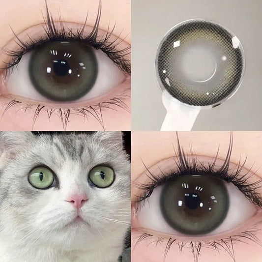 Moist Olive Green 14.5mm Contact Lenses(6 months wear)